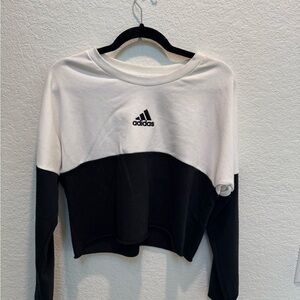 Adidas Black and White Cropped Top